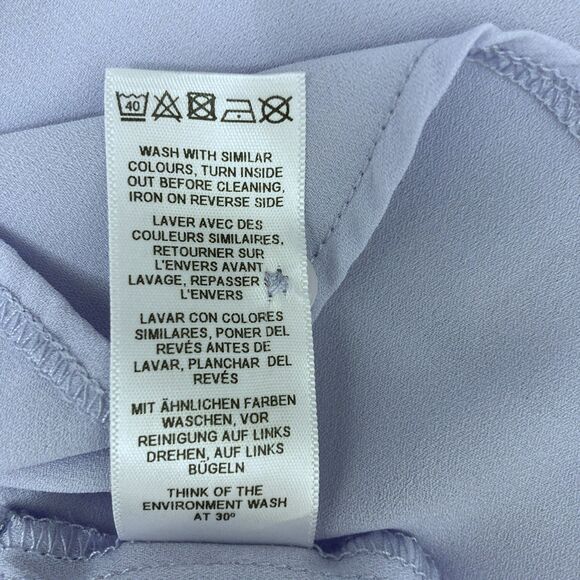 ASOS Baby Blue Ruffle Mock Neck Blouse Size 6 - Picture 10 of 10